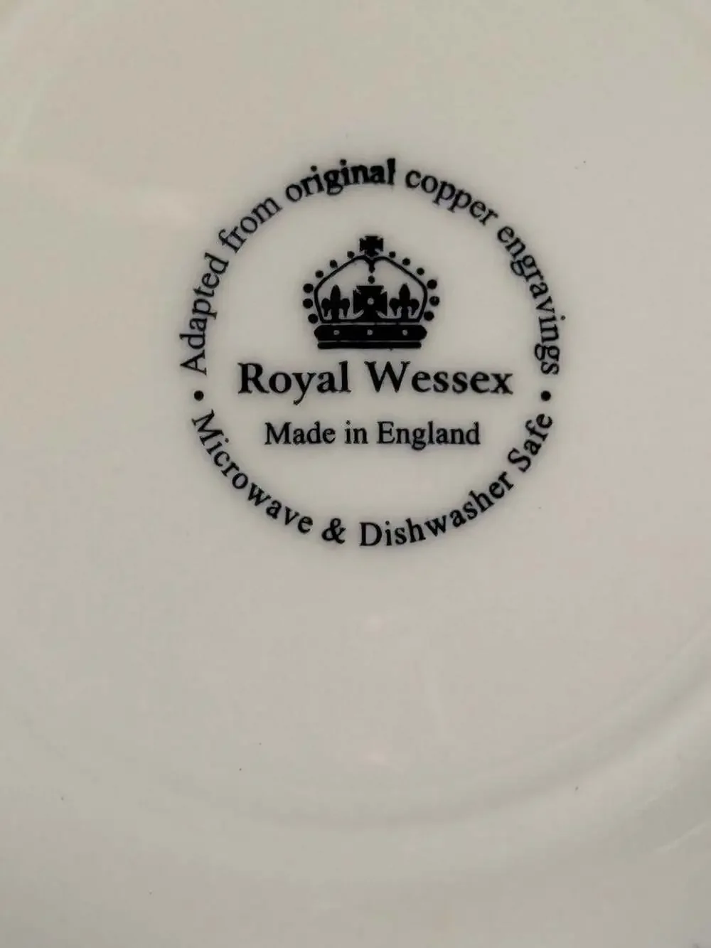 4 Royal Wessex Jacobean 10” Blue and White Floral Ironstone 10” Dessert Plates
